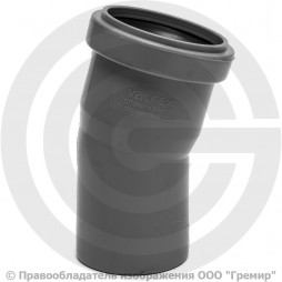 Отвод PP-H серый Дн 40 15гр б/нап в/к Ostendorf HT HTB
