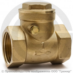 Клапан обратный поворотный латунный Ду-50 (2") Ру-25 ВР (ВН) (Т<100°С) латунь+EPDM Aquasfera 3004