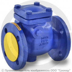 Клапан обратный поворотный чугунный фланцевый Ду-125 Ру-16 (Т<300°С) заслонка нерж 302A Zetkama