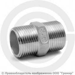 Ниппель нержавеющий AISI 304 НР (НАР) Ду-15 (1/2")