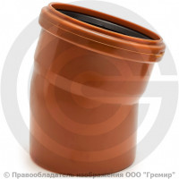 Отвод НПВХ (ПВХ) с раструбом коричневый Дн 125 15гр б/нап в/к Ostendorf KGB Отвод НПВХ (ПВХ) с раструбом коричневый Дн 125 15гр б/нап в/к Ostendorf KGB