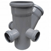 Крестовина PP-H двухплоскостная левая и тыл серая Дн 110-110-50 45гр б/нап RTP (РосТурПласт) Крестовина PP-H двухплоскостная левая и тыл серая Дн 110-110-50 45гр б/нап RTP (РосТурПласт)