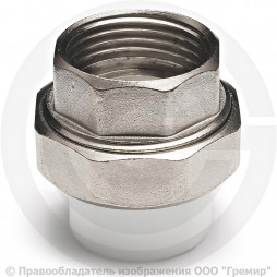 Муфта PP-R комбинированная разъемная белая ВР (ВН) Дн 25-3/4" RTP (РосТурПласт)