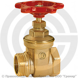 Задвижка латунная муфтовая Ду-20 Ру-10 ВР-НР (ВН-НАР) (Т<110°С) маховик R54 Giacomini