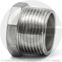 Заглушка нержавеющая AISI 304 6-ти гранная НР (НАР) Ду-15 (1/2")