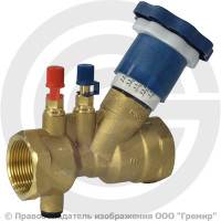 Клапан балансировочный ручной латунный муфтовый Ду-15 Ру-25 ВР (ВН) Kvs=2.5м3/ч с измерительными ниппелями OR Клапан балансировочный ручной латунный муфтовый Ду-15 Ру-25 ВР (ВН) Kvs=2.5м3/ч с измерительными ниппелями OR