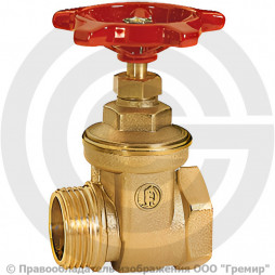 Задвижка латунная муфтовая Ду-25 Ру-10 ВР-НР (ВН-НАР) (Т<110°С) маховик R54 Giacomini