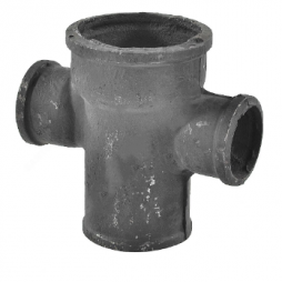 Крестовина чугунная канализационная прямая Ду 100-50-50 90гр б/н одноплоскостная ГОСТ 6942-98