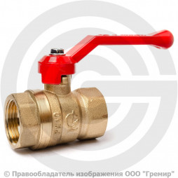 Кран латунный Ду-25 (1") Ру-40 ВР (ВН) муфтовый рычаг ГАЛЛОП Стандарт 220