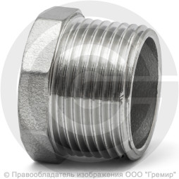 Заглушка нержавеющая AISI 304 6-ти гранная НР (НАР) Ду-25 (1")