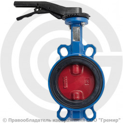 Затвор дисковый поворотный межфланцевый Ду-100 Ру-16 EPDM с чугунным диском Tecofi VPI4448-02EP