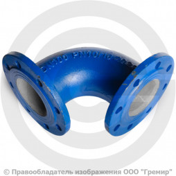 Отвод фланцевый ОФ Ду-150 45 градусов (L=160) ВЧШГ с ЦПП цинк+AL ГОСТ ISO 2531-2012