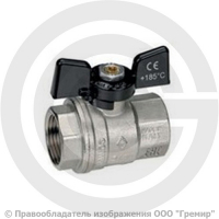 Кран латунный Ду-20 (3/4") Ру-40 ВР (ВН) никель полнопроходной бабочка Bugatti серия 302 Кран латунный Ду-20 (3/4") Ру-40 ВР (ВН) никель полнопроходной бабочка Bugatti серия 302