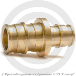 Муфта латунная переходная для PE-X труб Дн 20-16 РОС
