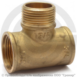 Тройник латунный переходной ВР-НР-ВР (ВН-НАР-ВН) Ду 20-15-20 (3/4"-1/2"-3/4") VALFEX