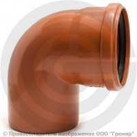 Отвод НПВХ (ПВХ) с раструбом коричневый Дн 160 87гр б/нап в/к Ostendorf KGB Отвод НПВХ (ПВХ) с раструбом коричневый Дн 160 87гр б/нап в/к Ostendorf KGB