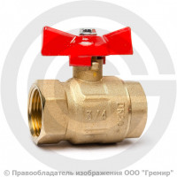 Кран латунный Ду-20 (3/4") Ру-16 ВР (ВН) муфтовый полнопроходной бабочка ГАЛЛОП Крепыш 330 Кран латунный Ду-20 (3/4") Ру-16 ВР (ВН) муфтовый полнопроходной бабочка ГАЛЛОП Крепыш 330