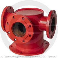 Тройник с пожарной подставкой фланцевый ППТФ стальной Ду 125-100 Ру-10 КЗСД Тройник с пожарной подставкой фланцевый ППТФ стальной Ду 125-100 Ру-10 КЗСД