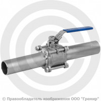 Кран нержавеющий трехсоставной под приварку Ду-80 Ру-63 полнопроходной Benarmo Кран нержавеющий трехсоставной под приварку Ду-80 Ру-63 полнопроходной Benarmo