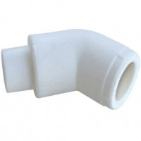 Угольник PP-R переходной белый внутренняя-наружная пайка Дн 20 45гр для труб VALFEX