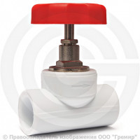 Клапан запорный (вентиль) PP-R белый Дн 32 90гр внутренняя пайка RTP (РосТурПласт) Клапан запорный (вентиль) PP-R белый Дн 32 90гр внутренняя пайка RTP (РосТурПласт)
