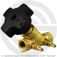 Клапан балансировочный ручной латунный муфтовый Ду-15 Ру-16 ВР (ВН) Kvs=4.11м3/ч с измерительными ниппелями MNT-R Ридан Клапан балансировочный ручной латунный муфтовый Ду-15 Ру-16 ВР (ВН) Kvs=4.11м3/ч с измерительными ниппелями MNT-R Ридан