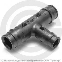Тройник PPSU переходной для PE-X труб Дн 20-16-16 РОС