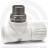 Клапан запорный (вентиль) PP-R белый Дн 25-3/4&quot; Ру-25 НР (НАР) угловой для радиатора RTP (РосТурПласт)