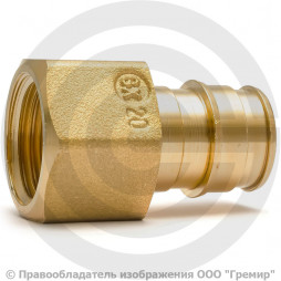 Муфта латунная для PE-X труб Дн 20-1/2" ВР (ВН) GX109 Giacomini