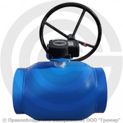 Кран стальной под приварку ISO с редуктором Ду-300 Ру-16 L=730мм PR КШ.Ф.П/П