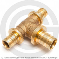 Тройник бронзовый переходной для PE-X труб Дн 32-25-25 RAUTITAN PLATINUM RX Rehau