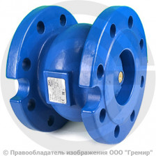 Клапан обратный осевой чугунный фланцевый Ду-40 Ру-16 (Т<100°С) диск чугун NVD 402R Ридан