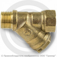 Фильтр сетчатый Y-образный латунный Ду-20 (3/4") Ру-20 ВР-НР (ВН-НАР) (Т<150°С) под пломбу Aquasfera 4002