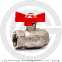 Кран латунный Ду-20 (3/4") Ру-16 ВР (ВН) муфтовый никель полнопроходной бабочка ГАЛЛОП Стандарт 230 Кран латунный Ду-20 (3/4") Ру-16 ВР (ВН) муфтовый никель полнопроходной бабочка ГАЛЛОП Стандарт 230