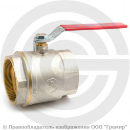 Кран латунный Ду-100 (4") Ру-12 ВР (ВН) муфтовый никель полнопроходной рычаг Aquasfera Euro 1001