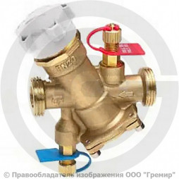 Клапан балансировочный автоматический латунный муфтовый Ду-20 Ру-16 НР(НАР) Kvs=1.12м3/ч с измерительными ниппелями AQT-R Ридан