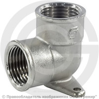 Уголок (угольник) латунный ВР (ВН) Ду 15 (1/2") установочный 2 отверстия никель SantechSystems Уголок (угольник) латунный ВР (ВН) Ду 15 (1/2") установочный 2 отверстия никель SantechSystems