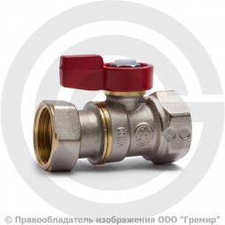 Кран латунный Ду-20 (3/4") Ру-16 ВР-Накидная гайка флажок Giacomini R251