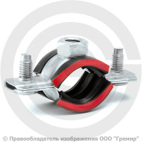 Хомут крепежный оцинкованный с резиновой прокладкой Ду-20 (Дн 23-28) (3/4") ±2мм М8 б/к Хомут крепежный оцинкованный с резиновой прокладкой Ду-20 (Дн 23-28) (3/4") ±2мм М8 б/к
