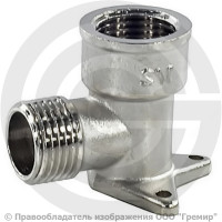 Уголок (угольник) латунный ВР-НР (ВН-НАР) Ду 15 (1/2") установочный 3 отверстия никель SantechSystems Уголок (угольник) латунный ВР-НР (ВН-НАР) Ду 15 (1/2") установочный 3 отверстия никель SantechSystems