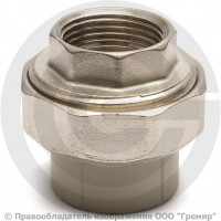 Муфта PP-R комбинированная разъемная серая ВР (ВН) Дн 20-3/4" VALFEX Муфта PP-R комбинированная разъемная серая ВР (ВН) Дн 20-3/4" VALFEX