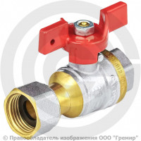 Кран латунный Ду-20 (3/4") Ру-30 ВР-Накидная гайка никель полнопроходной бабочка красная Aquasfera 1022 Euro Кран латунный Ду-20 (3/4") Ру-30 ВР-Накидная гайка никель полнопроходной бабочка красная Aquasfera 1022 Euro